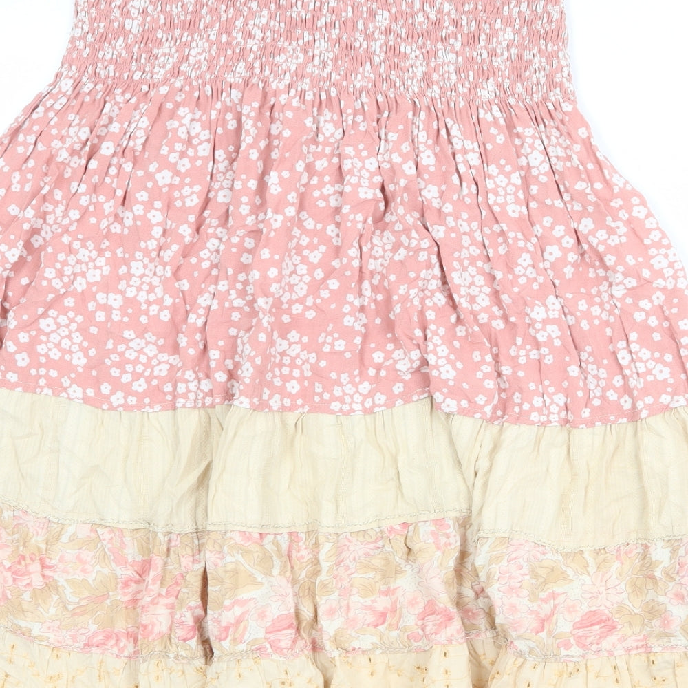 New Look Womens Multicoloured Floral Polyester Fit & Flare Size 8 Off the Shoulder Pullover