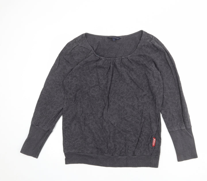 French Connection Womens Grey Animal Print Cotton Pullover Sweatshirt Size L Pullover - Leopard pattern
