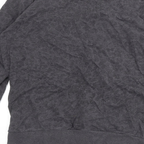 French Connection Womens Grey Animal Print Cotton Pullover Sweatshirt Size L Pullover - Leopard pattern