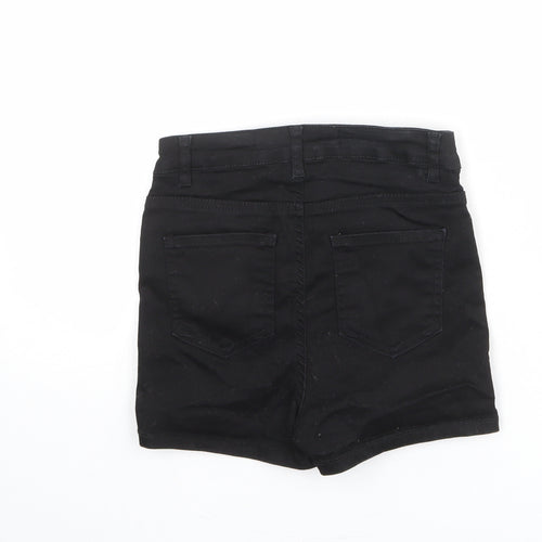 Denim & Co. Womens Black Cotton Hot Pants Shorts Size 6 L3 in Regular Lace Up