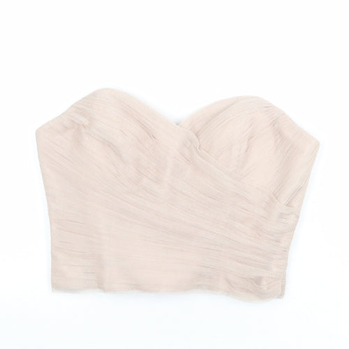 Watters Womens Beige Polyester Cropped Blouse Size 10 Sweetheart - Corset Style