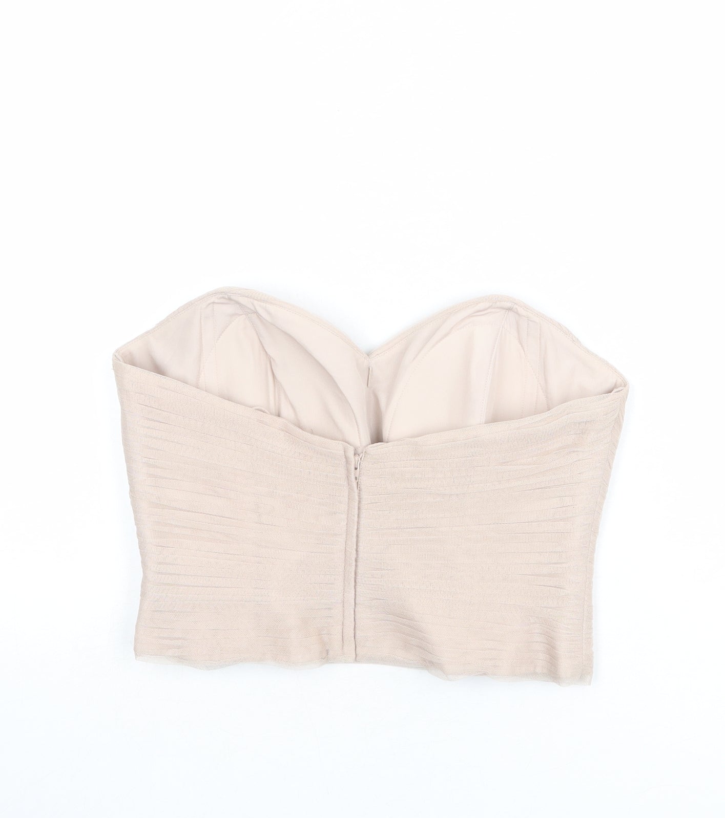 Watters Womens Beige Polyester Cropped Blouse Size 10 Sweetheart - Corset Style