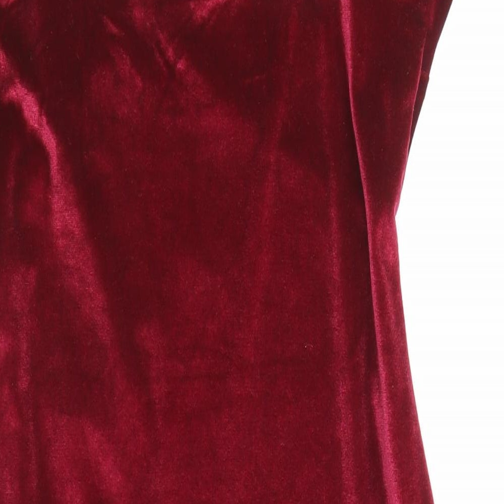 Boohoo Womens Purple Polyester Tank Dress Size 12 V-Neck Pullover