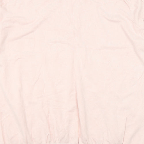 Anthology Womens Pink Round Neck Viscose Pullover Jumper Size 16 - Size 16-18 Lace Trim