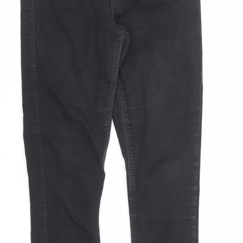 Topshop Womens Black Cotton Skinny Jeans Size 28 in L30 in Regular Button