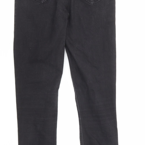 Topshop Womens Black Cotton Skinny Jeans Size 28 in L30 in Regular Button