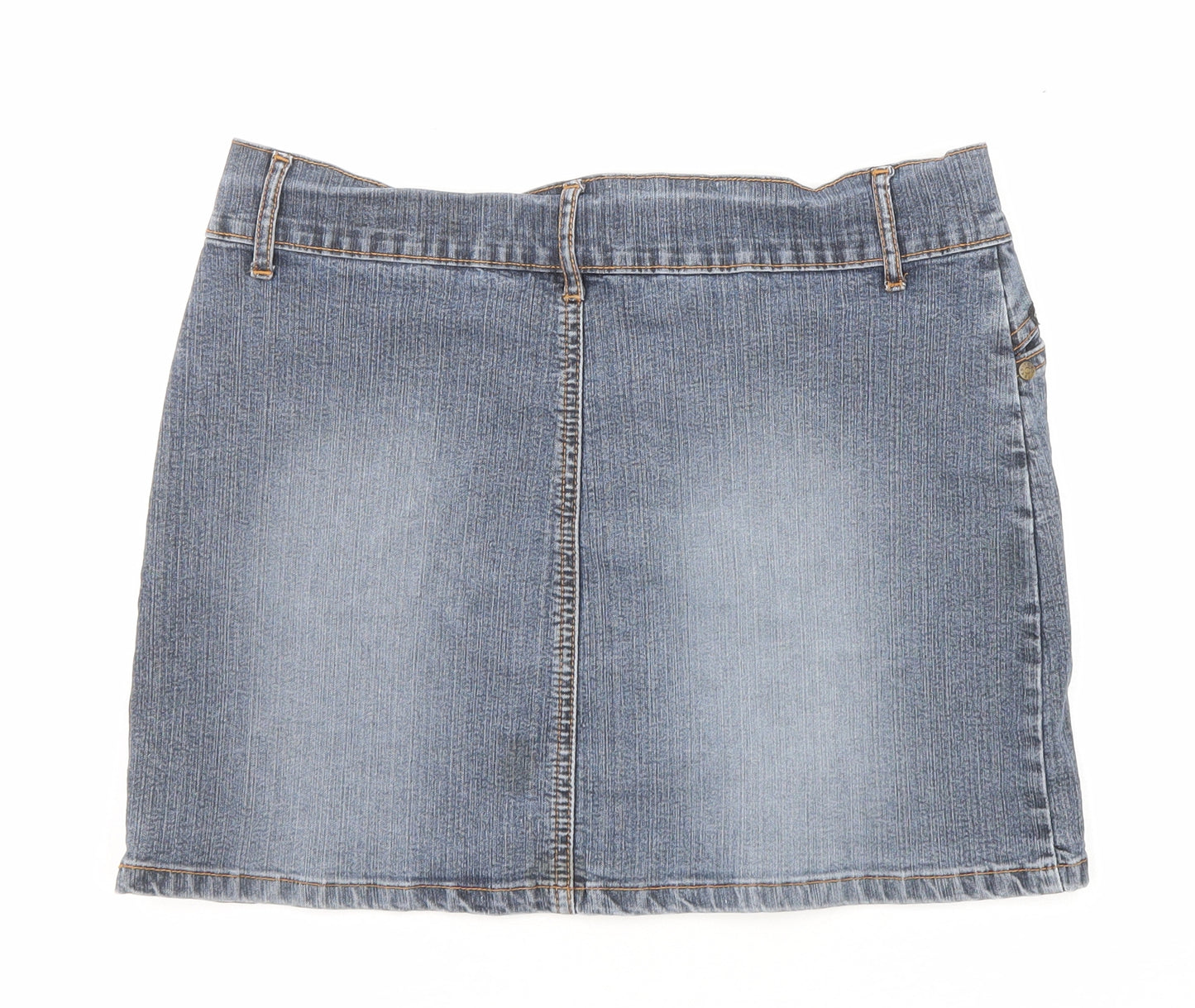 Foxhole Womens Blue Cotton Mini Skirt Size 10 Zip
