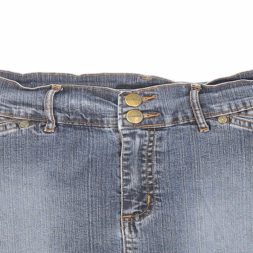 Foxhole Womens Blue Cotton Mini Skirt Size 10 Zip
