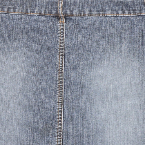 Foxhole Womens Blue Cotton Mini Skirt Size 10 Zip