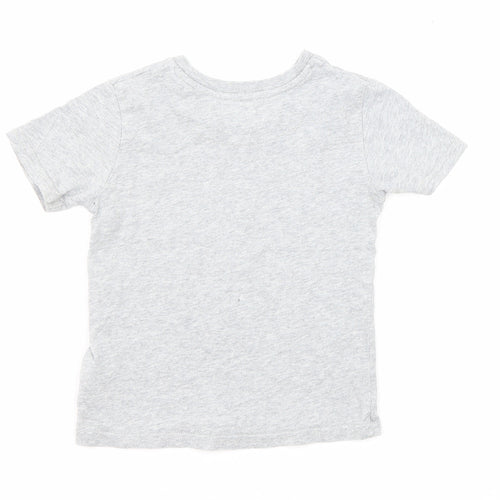 Lyle & Scott Boys Grey Cotton Basic T-Shirt Size 2 Years Round Neck Pullover