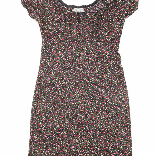 Kit Womens Multicoloured Floral Polyester A-Line Size 10 Off the Shoulder Pullover