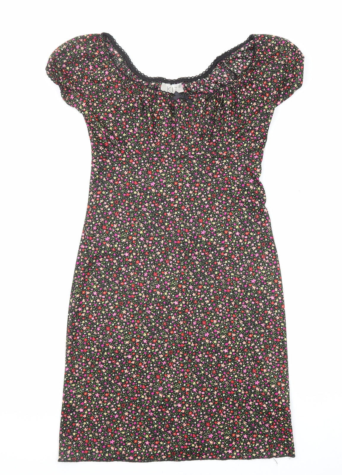 Kit Womens Multicoloured Floral Polyester A-Line Size 10 Off the Shoulder Pullover