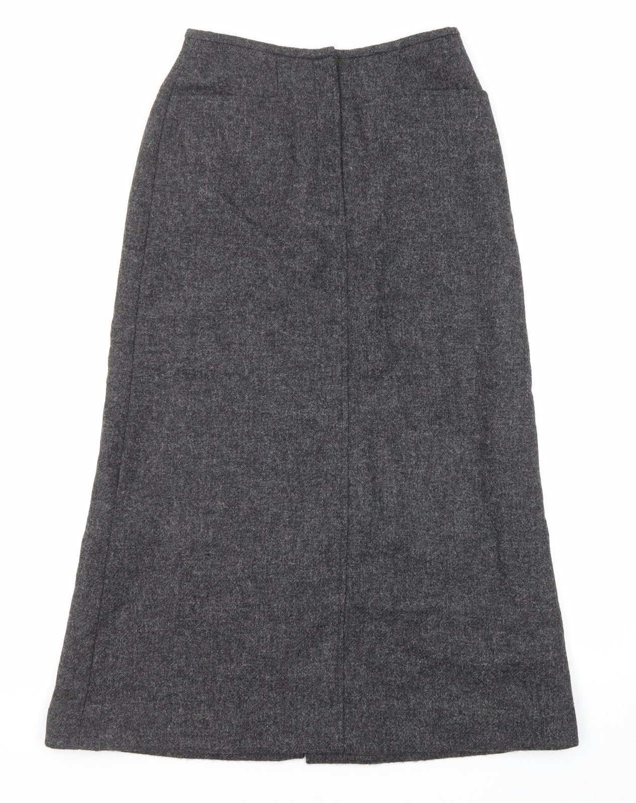 Laura Ashley Womens Grey Wool A-Line Skirt Size 10 Zip