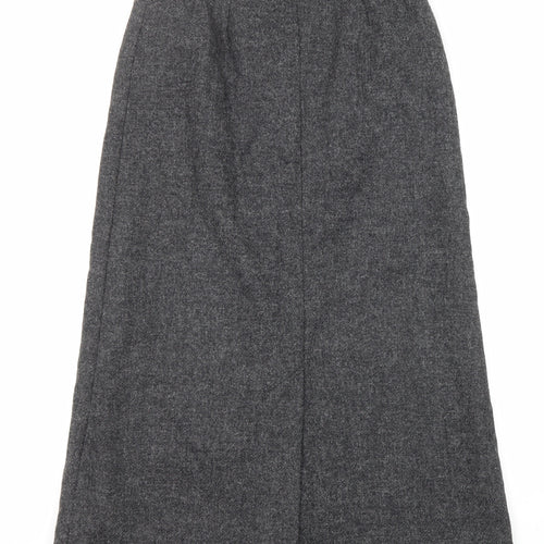Laura Ashley Womens Grey Wool A-Line Skirt Size 10 Zip