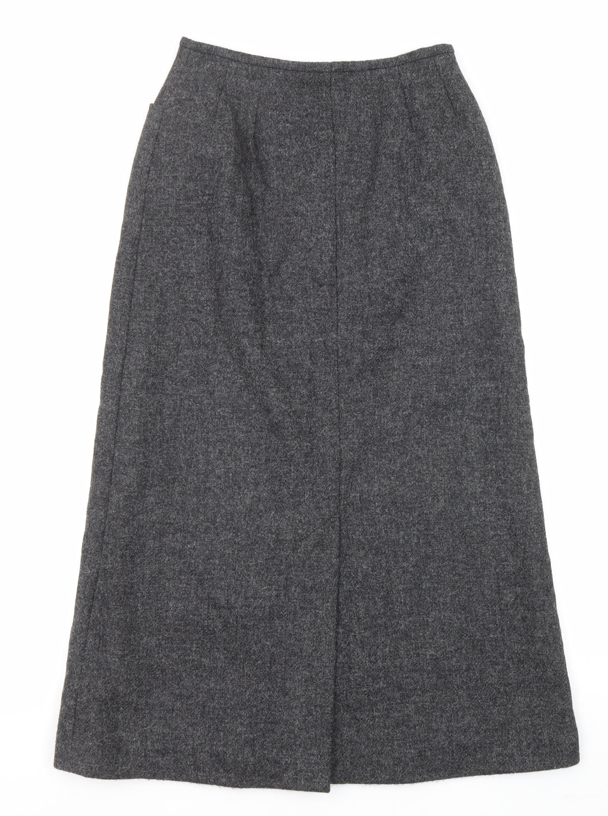 Laura Ashley Womens Grey Wool A-Line Skirt Size 10 Zip