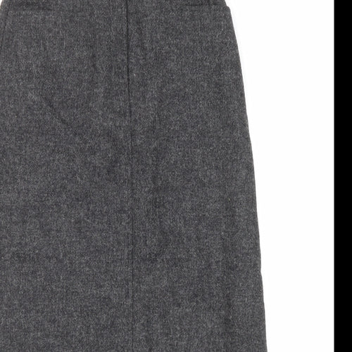 Laura Ashley Womens Grey Wool A-Line Skirt Size 10 Zip
