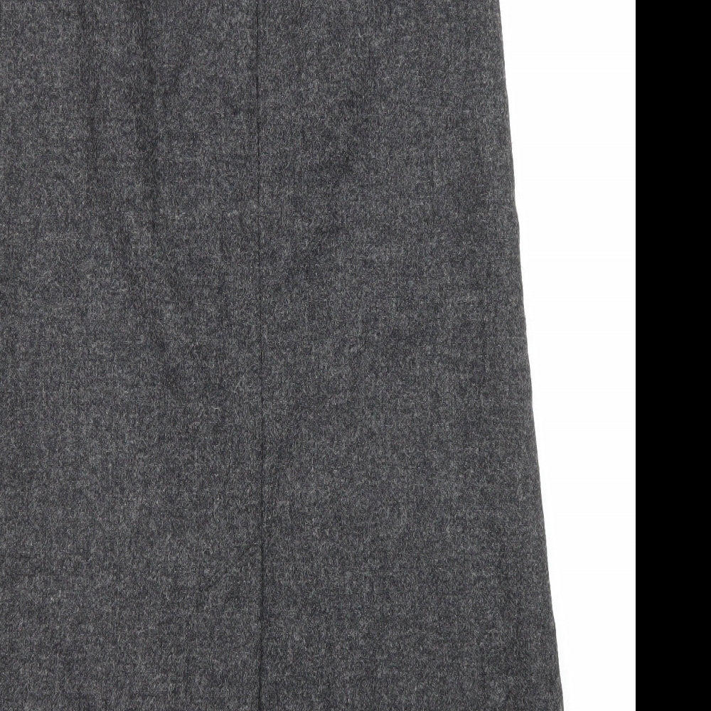 Laura Ashley Womens Grey Wool A-Line Skirt Size 10 Zip