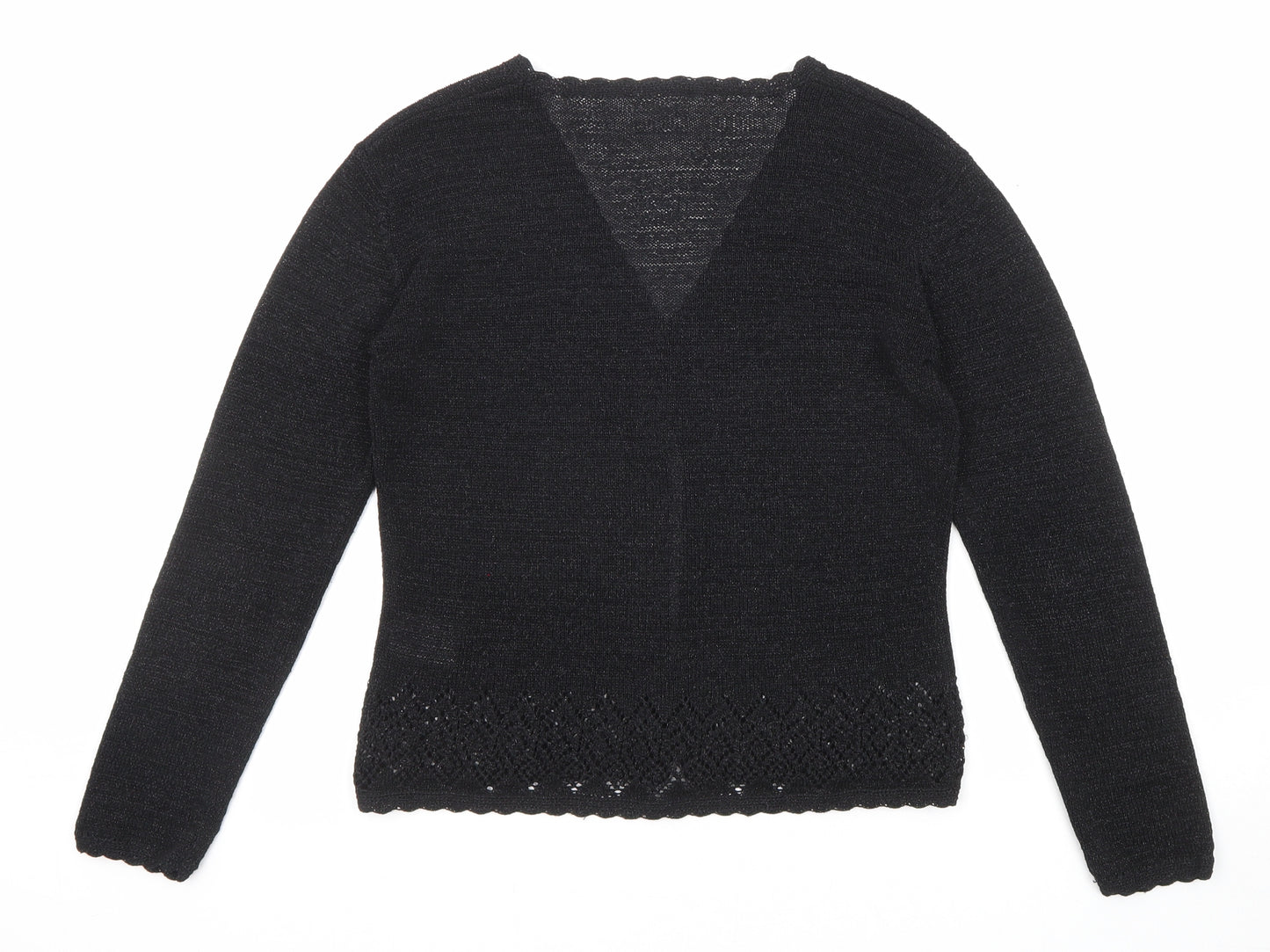 NEXT Womens Black V-Neck Polyester Cardigan Jumper Size 10