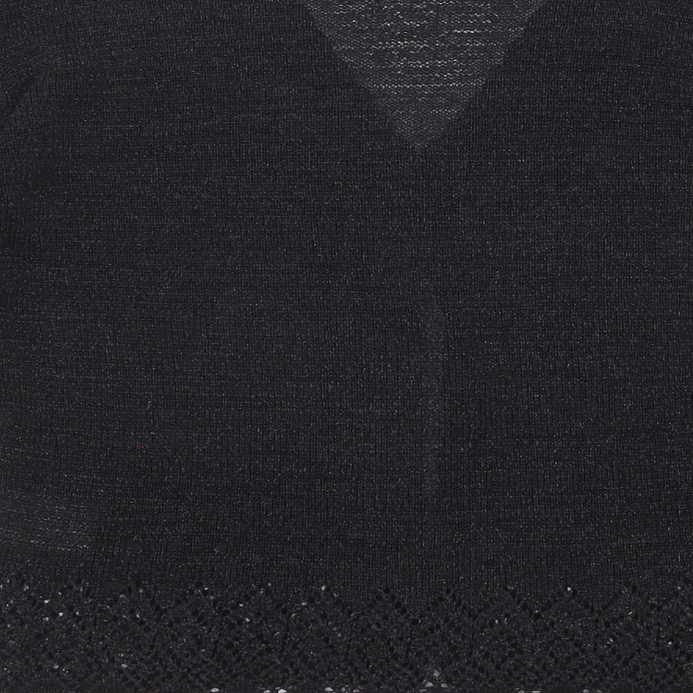 NEXT Womens Black V-Neck Polyester Cardigan Jumper Size 10