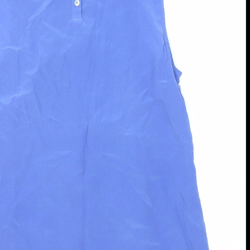 L.K. Bennett Womens Blue Silk Basic Tank Size 12 Round Neck