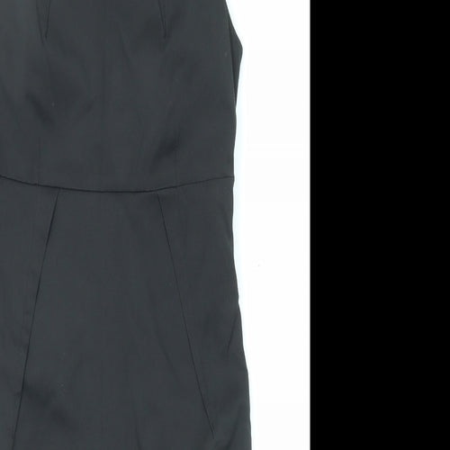 River Island Womens Black Polyester Shift Size 10 Round Neck Zip