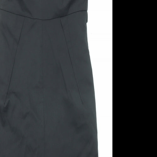 River Island Womens Black Polyester Shift Size 10 Round Neck Zip