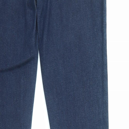 Marks and Spencer Womens Blue Cotton Flared Jeans Size 10 L30 in Regular Zip