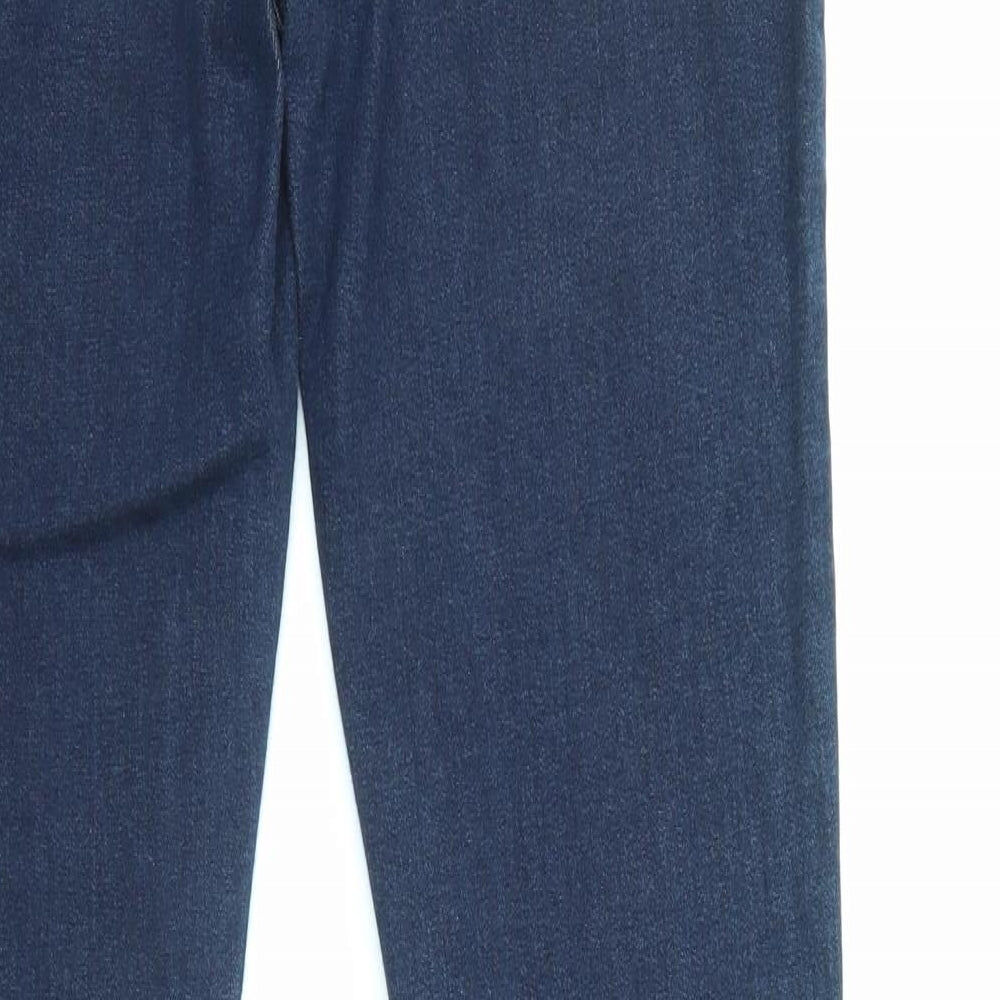 Marks and Spencer Womens Blue Cotton Flared Jeans Size 10 L30 in Regular Zip