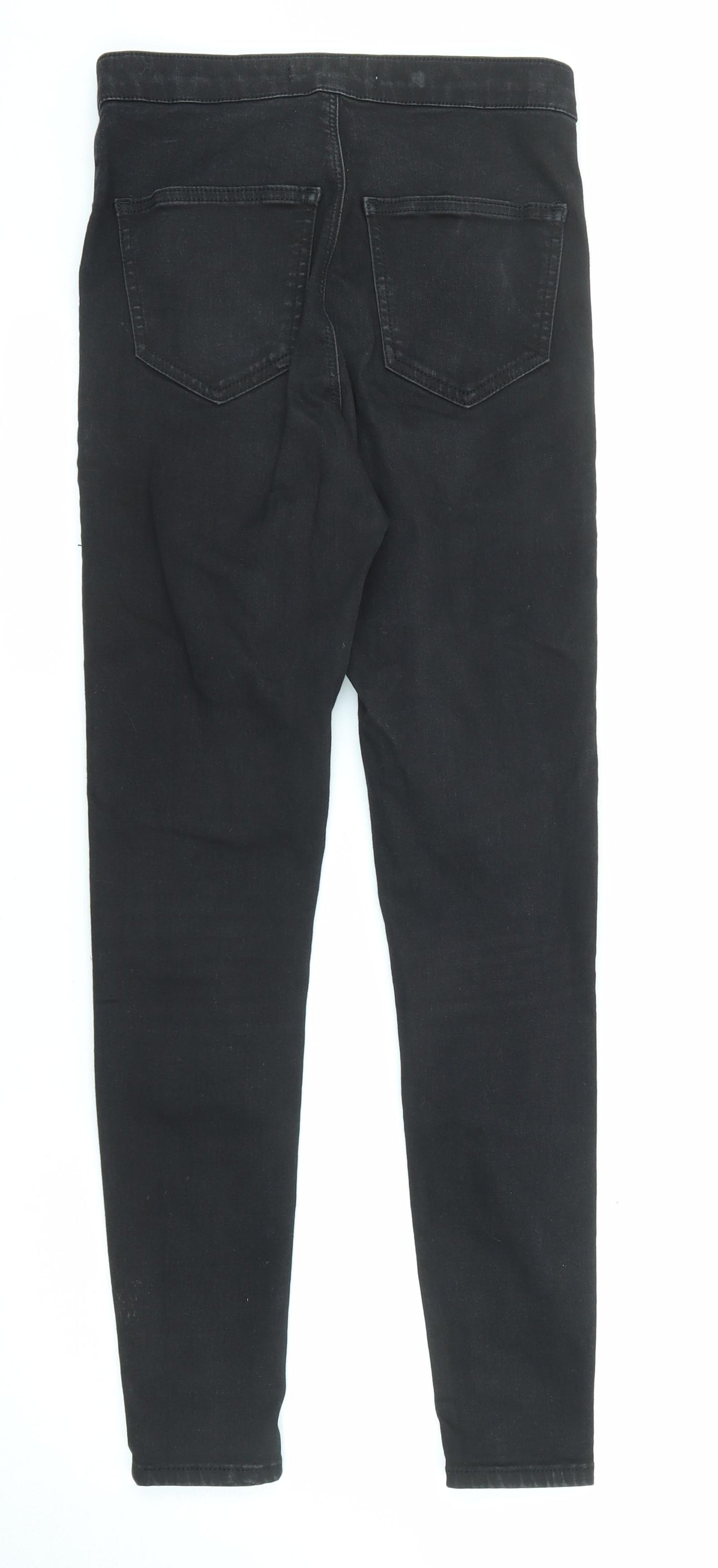Topshop Womens Black Cotton Skinny Jeans Size 28 in L32 in Regular Zip