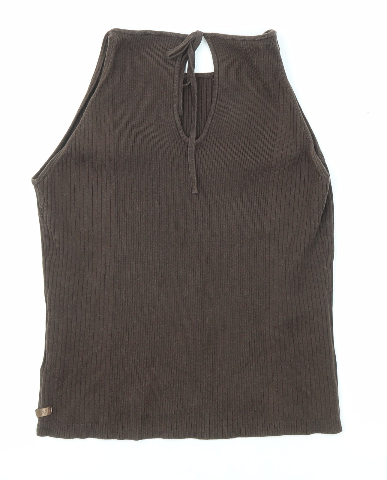 NEXT Womens Brown Cotton Basic Tank Size 14 Round Neck