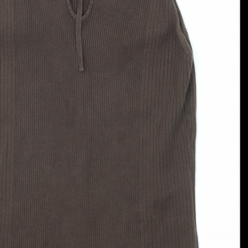 NEXT Womens Brown Cotton Basic Tank Size 14 Round Neck