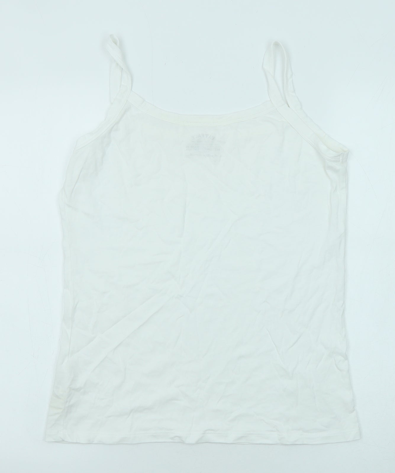 Fat Face Womens White Cotton Basic Tank Size 12 Round Neck