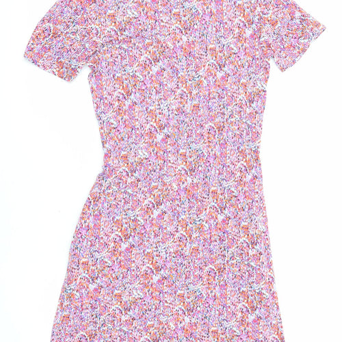 Warehouse Womens Multicoloured Geometric Viscose A-Line Size 6 Round Neck Pullover