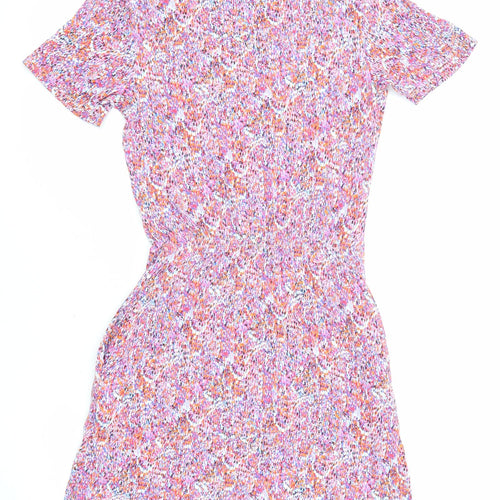 Warehouse Womens Multicoloured Geometric Viscose A-Line Size 6 Round Neck Pullover