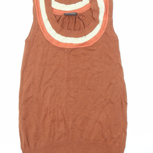 Principles Womens Brown Round Neck Viscose Pullover Jumper Size 12