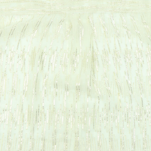 Marks and Spencer Womens Beige Geometric Polyester Basic Button-Up Size 10 Round Neck