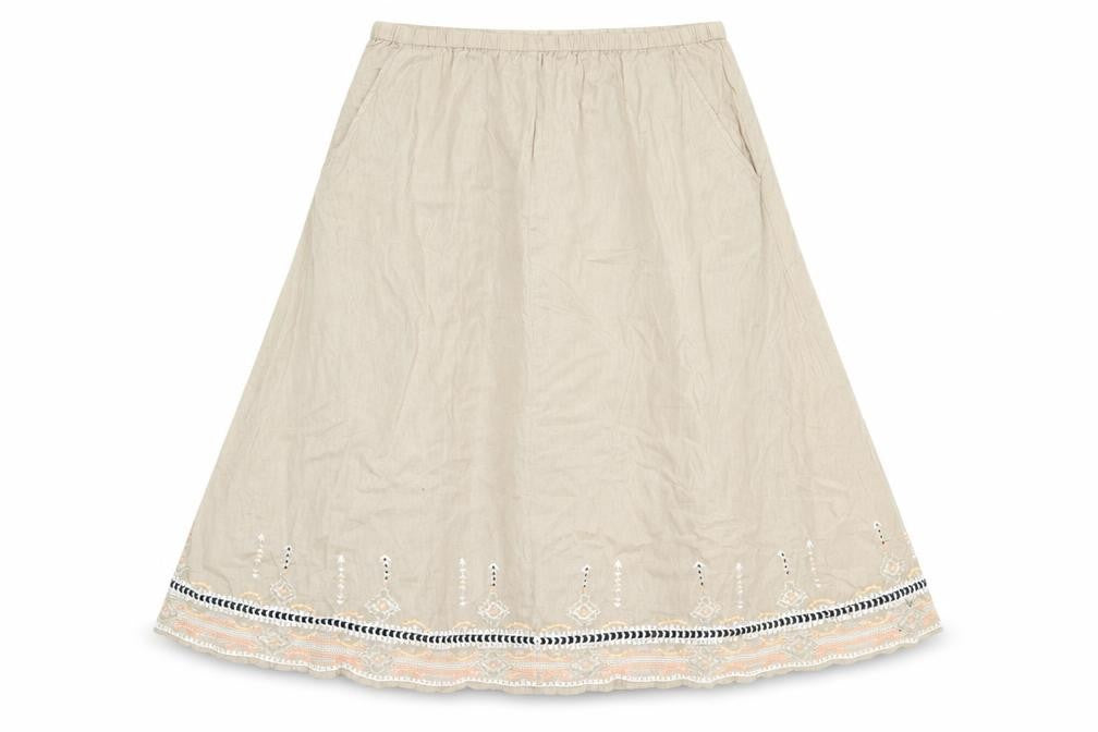 Joanna Hope Womens Beige Cotton A-Line Skirt Size 14