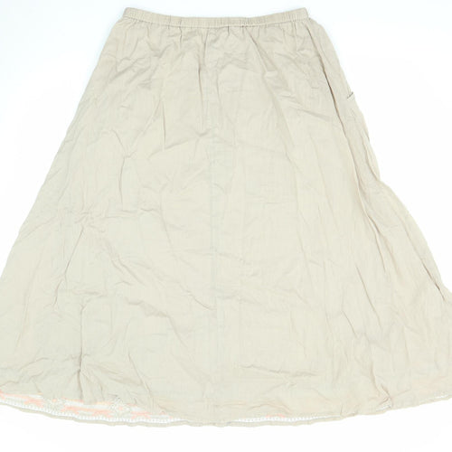 Joanna Hope Womens Beige Cotton A-Line Skirt Size 14