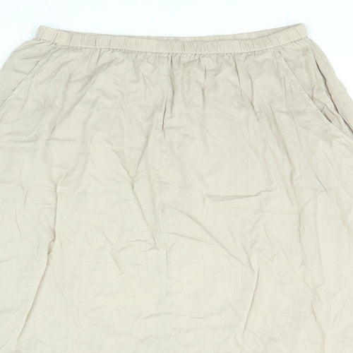 Joanna Hope Womens Beige Cotton A-Line Skirt Size 14