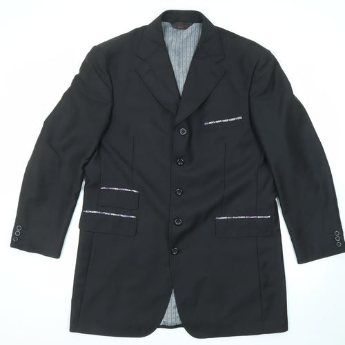 Pallini Mens Black Polyester Jacket Suit Jacket Size 42 Regular