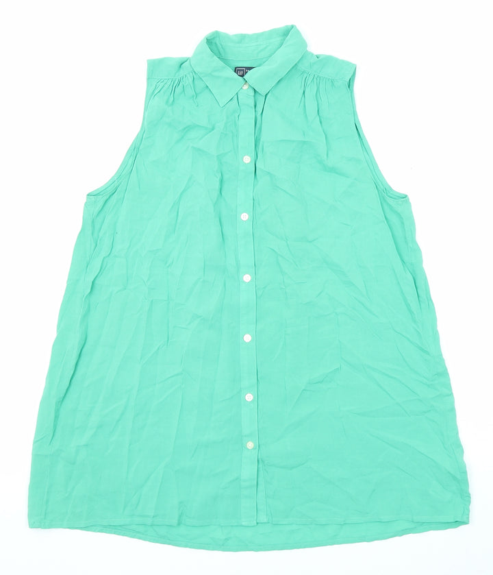 Gap Womens Green Viscose Basic Tank Size XS Collared