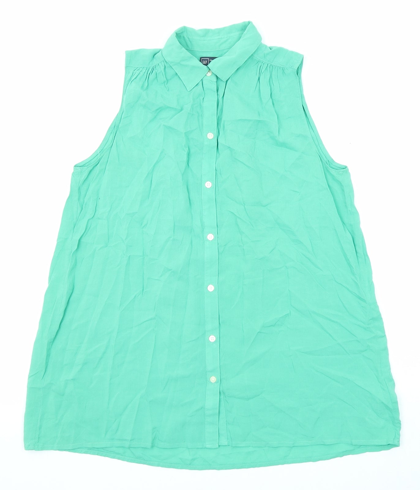 Gap Womens Green Viscose Basic Tank Size XS Collared