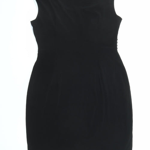 Michaela Louisa Womens Black Colourblock Polyester Pencil Dress Size 14 Scoop Neck Pullover