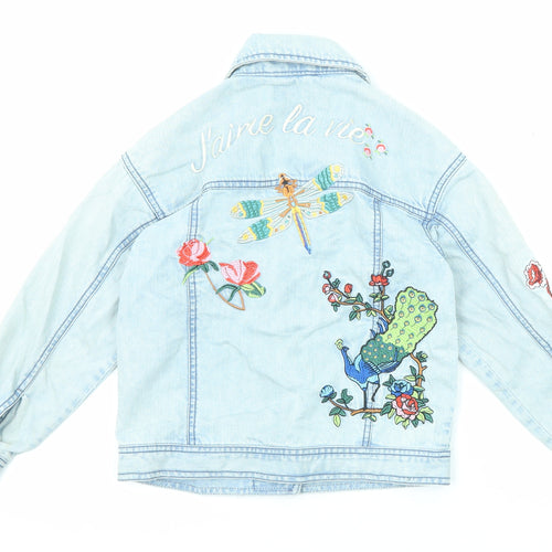 NEXT Girls Blue Jacket Size 7 Years Button