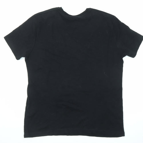 HUGO BOSS Mens Black Cotton T-Shirt Size 2XL Round Neck