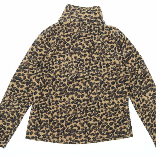 Regatta Womens Brown Animal Print Polyester Pullover Sweatshirt Size 12 Zip - Leopard pattern
