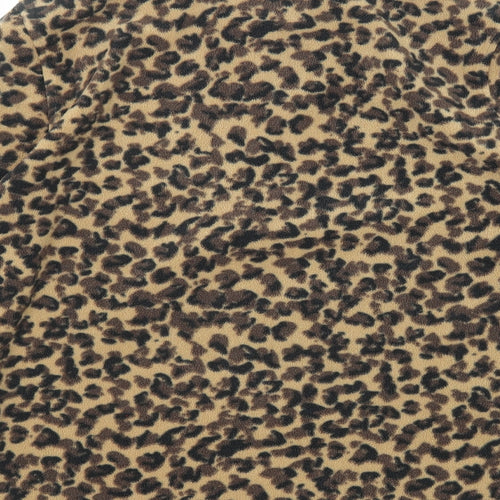 Regatta Womens Brown Animal Print Polyester Pullover Sweatshirt Size 12 Zip - Leopard pattern