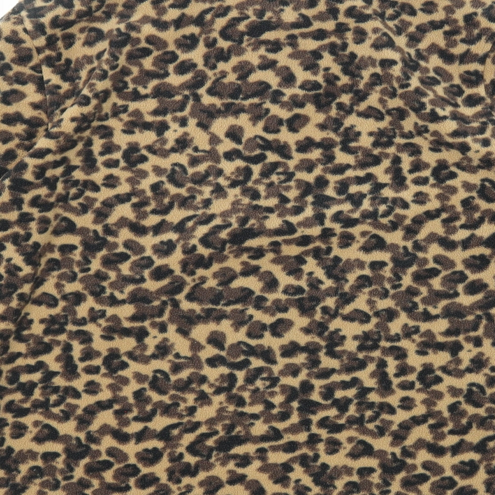Regatta Womens Brown Animal Print Polyester Pullover Sweatshirt Size 12 Zip - Leopard pattern