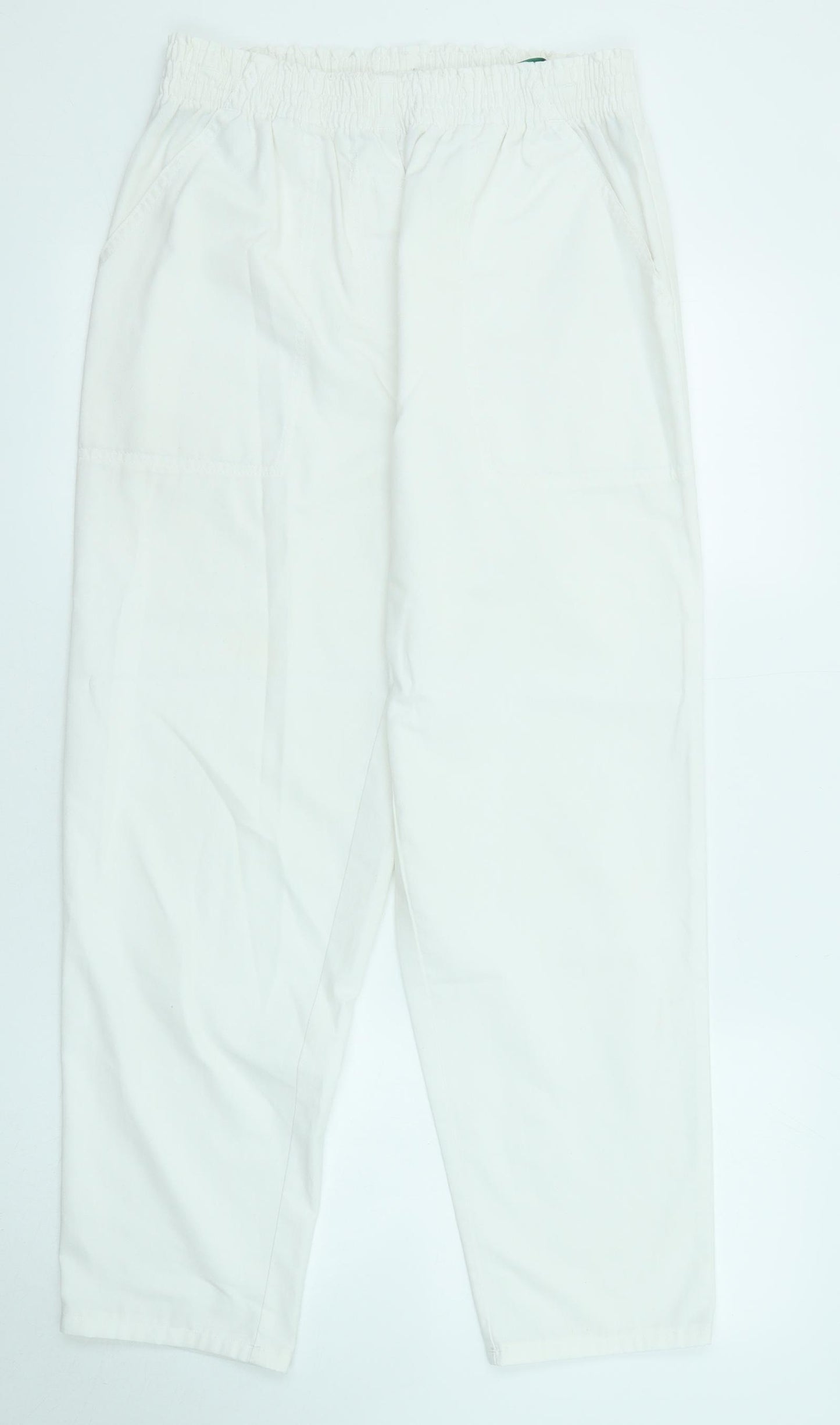 C&A Womens White Polyester Jogger Trousers Size 14 L28 in Regular