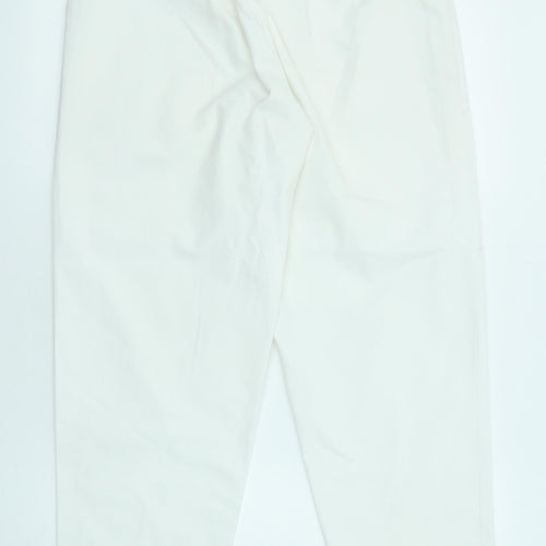 C&A Womens White Polyester Jogger Trousers Size 14 L28 in Regular